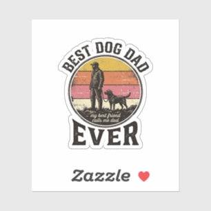 Best Dog Dad Vintage Sunset Vector Design_1