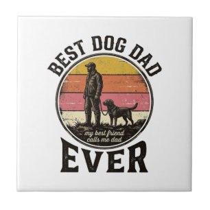 Best Dog Dad Vintage Sunset Vector Design_1 Tile