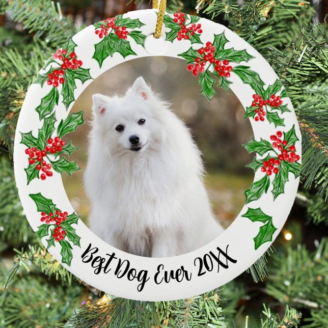 Best Dog Ever Christmas Pet Gift Or Memorial Ceramic Ornament (Creator Uploaded)