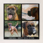 Best Dog Ever | Custom Pet Photo Collage Jigsaw Puzzle<br><div class="desc">A personalized photo collage jigsaw puzzle enabling you to upload 4 of your favourite pet photos with their name and quote. A great puzzle for dog and cat lovers alike. Text can be easily customized.</div>