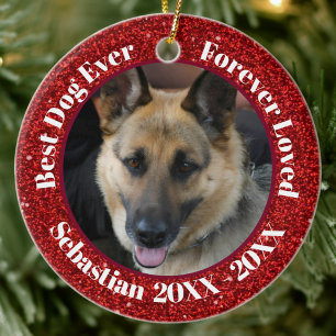Best Dog Ever German Shepherd Christmas Pet Gift Ceramic Ornament