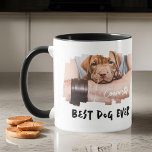 Best Dog Ever Pet's Modern Grunge Cool Photo Paw Mug<br><div class="desc">This simple and modern design is composed of modern simple playful script typography. Add custom pet photo.</div>