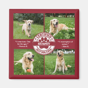 Best Dog Ever Photo Collage Red Magnet