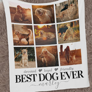 Best Dog Ever Photo Pet Memorial Fleece Blanket