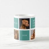 Best Dog Ever Teal  Personalized 5 Photo Mug (Center)