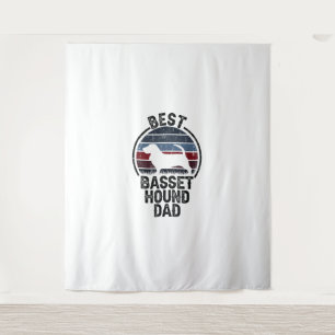 Best Dog Father Dad - Vintage Basset Hound  Tapestry