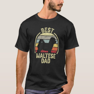 Best Dog Father Dad Vintage Maltese T-Shirt