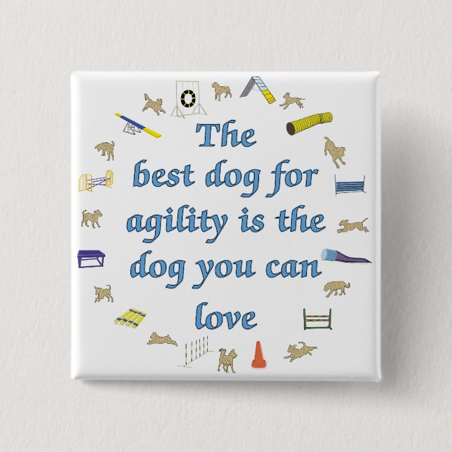 Best Dog For Agility 2 Inch Square Button (Front)