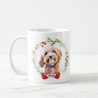 Best Dog in a Christmas Wreath Coffee Mug