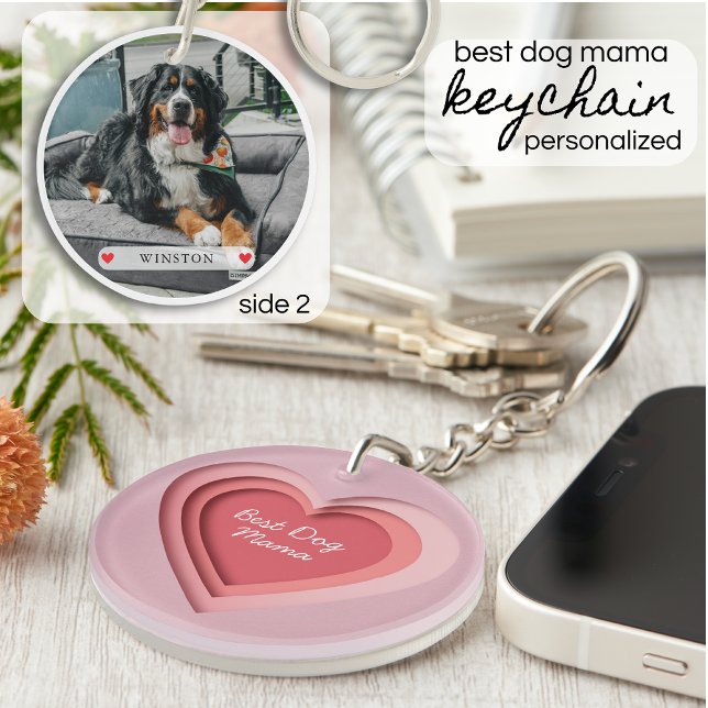 Best Dog Mama Custom Photo Heart (Créateur téléchargé)