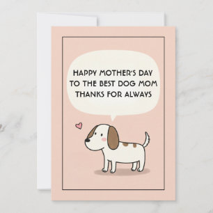 Best Dog Mom Birthday Mothers Day Card