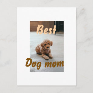 Best dog mom brown puddle pet dog cat mothers day postcard