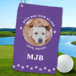 Best DOG MOM By Par Personalized Cute Pet Photo Golf Towel<br><div class="desc">Best Mom By Par ... Two of your favourite things , golf and your dog ! Now you can take your best friend with you as you play 18 holes . Surprise the Dog Mom and Golf Lover with these super cute dog photo custom golf towels and matching golf accessories...</div>