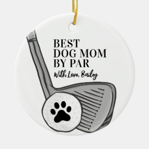 Best Dog Mom By Par Pet Photo Ceramic Ornament