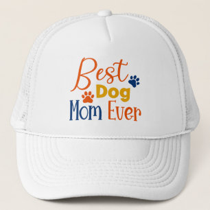 Best dog mom colourful typography design trucker hat