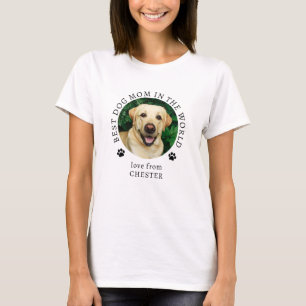 Best Dog Mom Custom Pet Photo Name T-Shirt