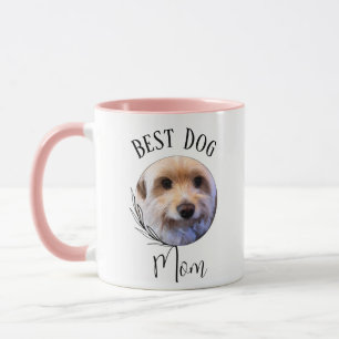 Best dog Mom - Custom photo Two-Tone Coffee Mug