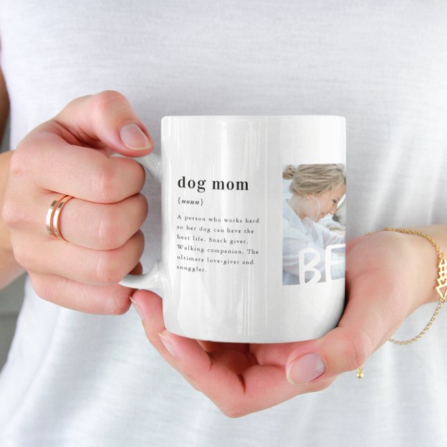 Best Dog Mom Definition | Three Photo Coffee Mug (Creator Uploaded)