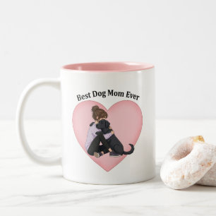 Best Dog Mom Ever Black Lab Two-Tone Coffee Mug