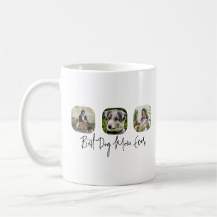 Best Dog Mom Ever - Custom 3-Photo Collage Coffee Mug