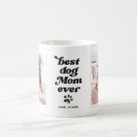 Best Dog Mom Ever Custom Photo and Text Coffee Mug<br><div class="desc">Modern Best Dog Mom Ever Pawprint Custom Photo and Text design. Customize this mug and give it as a gift! Photos courtesy @chanelthedivamaltese Part of a collection. ©Marisu Valencia</div>