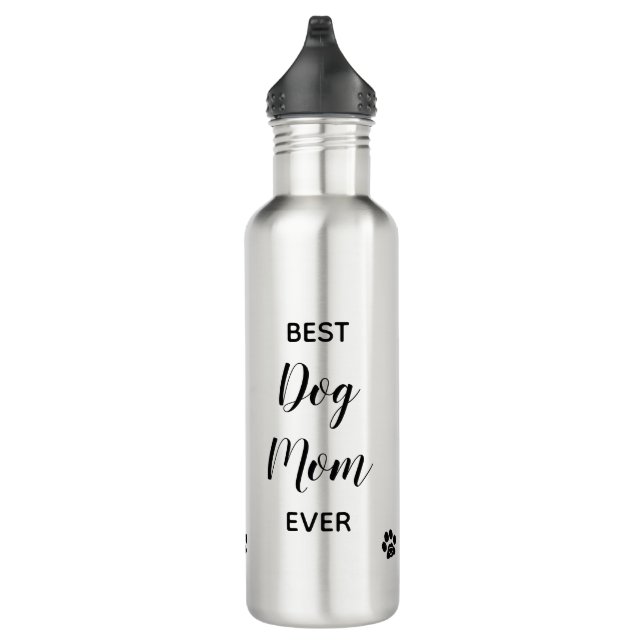 Best Dog Mom Ever - Custom Photo Cute Dog Mom 710 Ml Water Bottle (Right)