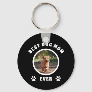 Best Dog Mom Ever Custom Photo Personalized Keychain