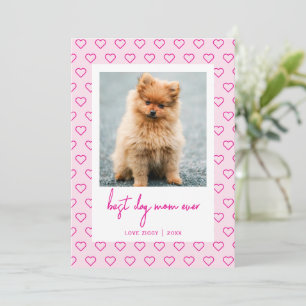 Best Dog Mom Ever Cute Hearts Photo Mothers Day Card