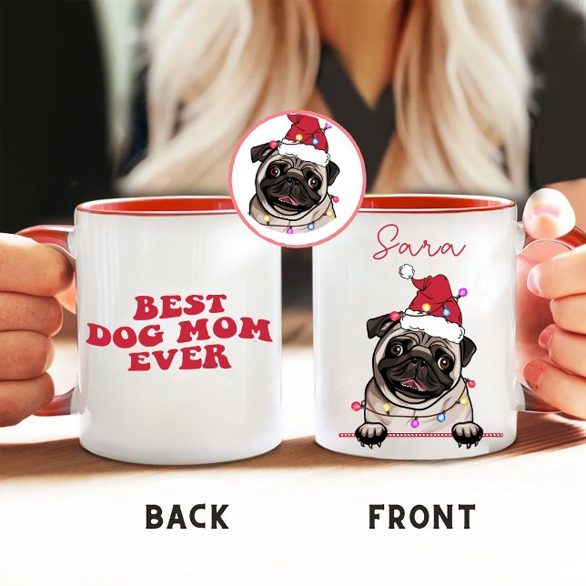 Best Dog Mom Ever Dog Personalized Christmas Gift Mug (Creator Uploaded)