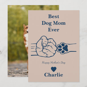 Best Dog mom ever fist bump Mother's day card