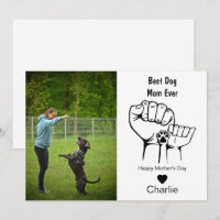 Best Dog mom ever fist bump mother's day card