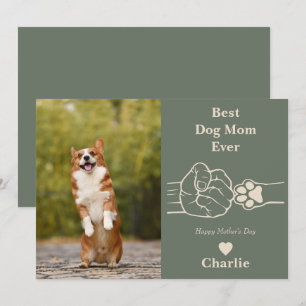 Best Dog mom ever fist bump mother's day card