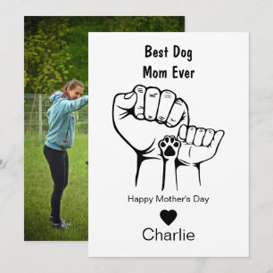 Best Dog mom ever fist bump Mother's day card