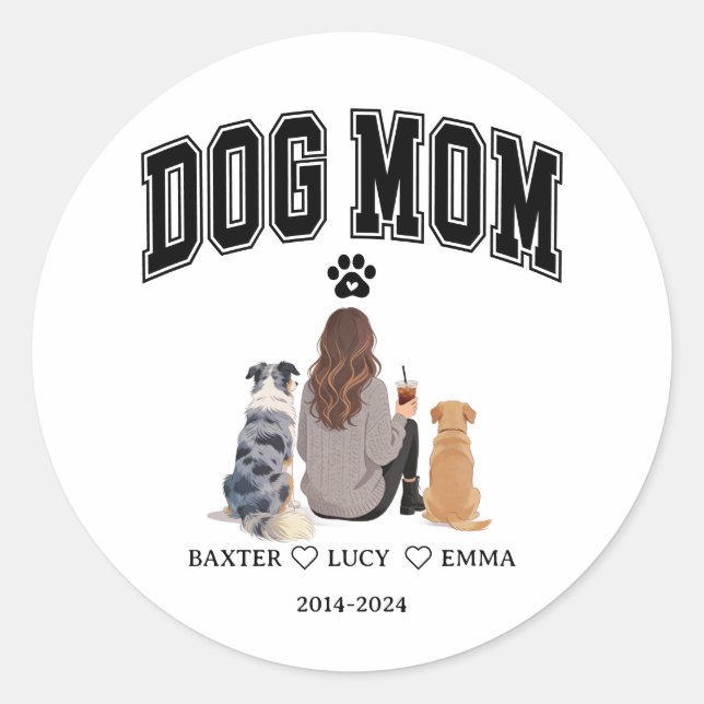 Best Dog Mom Ever | Happy Mother’s Day  Classic Round Sticker (Front)