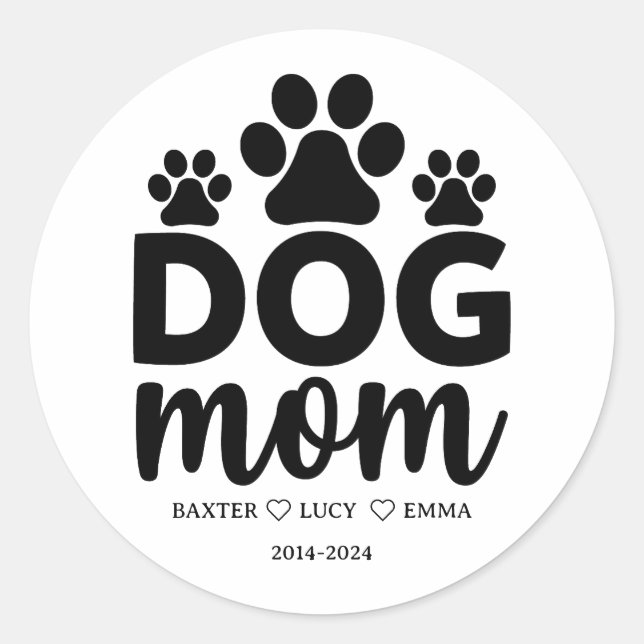 Best Dog Mom Ever | Happy Mother’s Day  Classic Round Sticker (Front)
