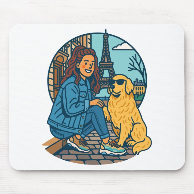 Best Dog Mom Ever in Paris Mouse Pad (Front)