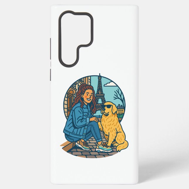 Best Dog Mom Ever in Paris Samsung Galaxy S22 Ultra Case (Back)