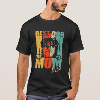 Best Dog Mom Ever Peeking Aussie Mama Vintage Retr T-Shirt