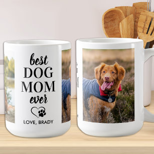 BEST Dog Mom Ever Personalized Pet 2 Photo Coffee  Coffee Mug