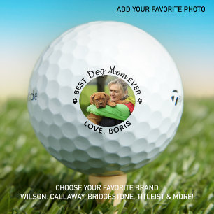 Best DOG MOM Ever Personalized Pet Photo Birthday Golf Balls