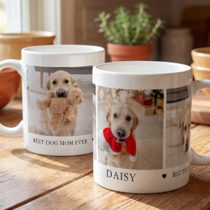 Best Dog Mom Ever Personalized Photo Collage Coffee Mug
