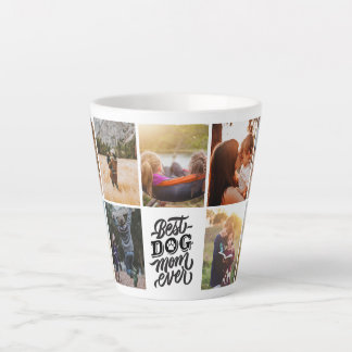 Best Dog Mom Ever Personalized Photo Collage Latte Mug