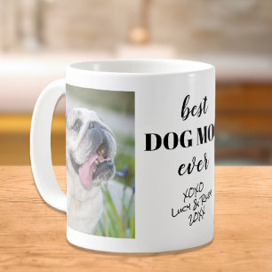 Best Dog Mom Ever Personalized Photos Names Coffee Mug