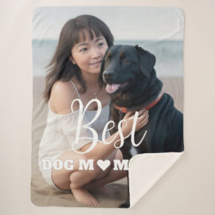 Best Dog Mom Ever Personalized Sherpa Blanket