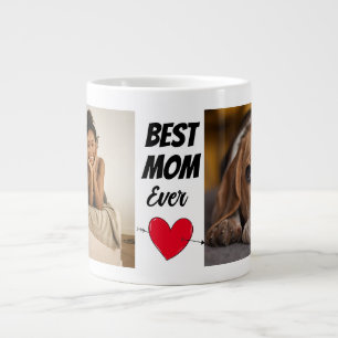 Best Dog Mom Ever...Personalized two photo  Giant  Large Coffee Mug