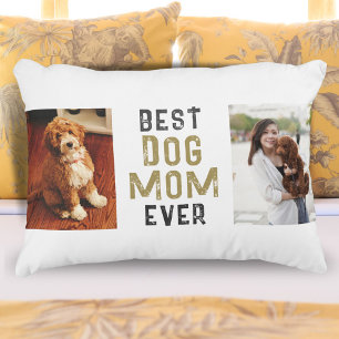 Best Dog Mom Ever Pet Owner 2 Photos Accent Pillow