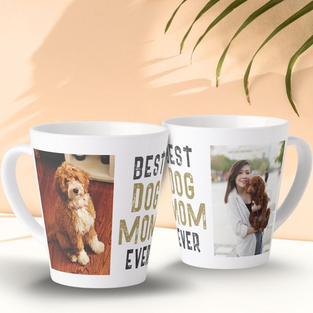 Best Dog Mom Ever Pet Owner 2 Photos Latte Mug (Creator Uploaded)