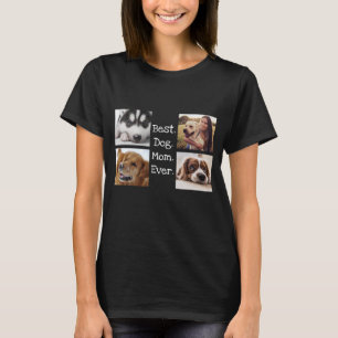Best Dog Mom Ever Pet Photo Personalized Black T-Shirt