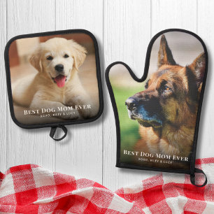 Best Dog Mom Ever Photo Oven Mitt & Pot Holder Set