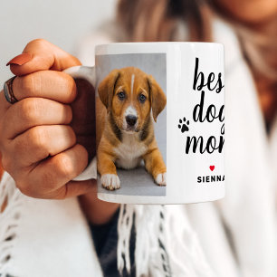 Best Dog Mom Ever Photo Paw Print Coffee Mug